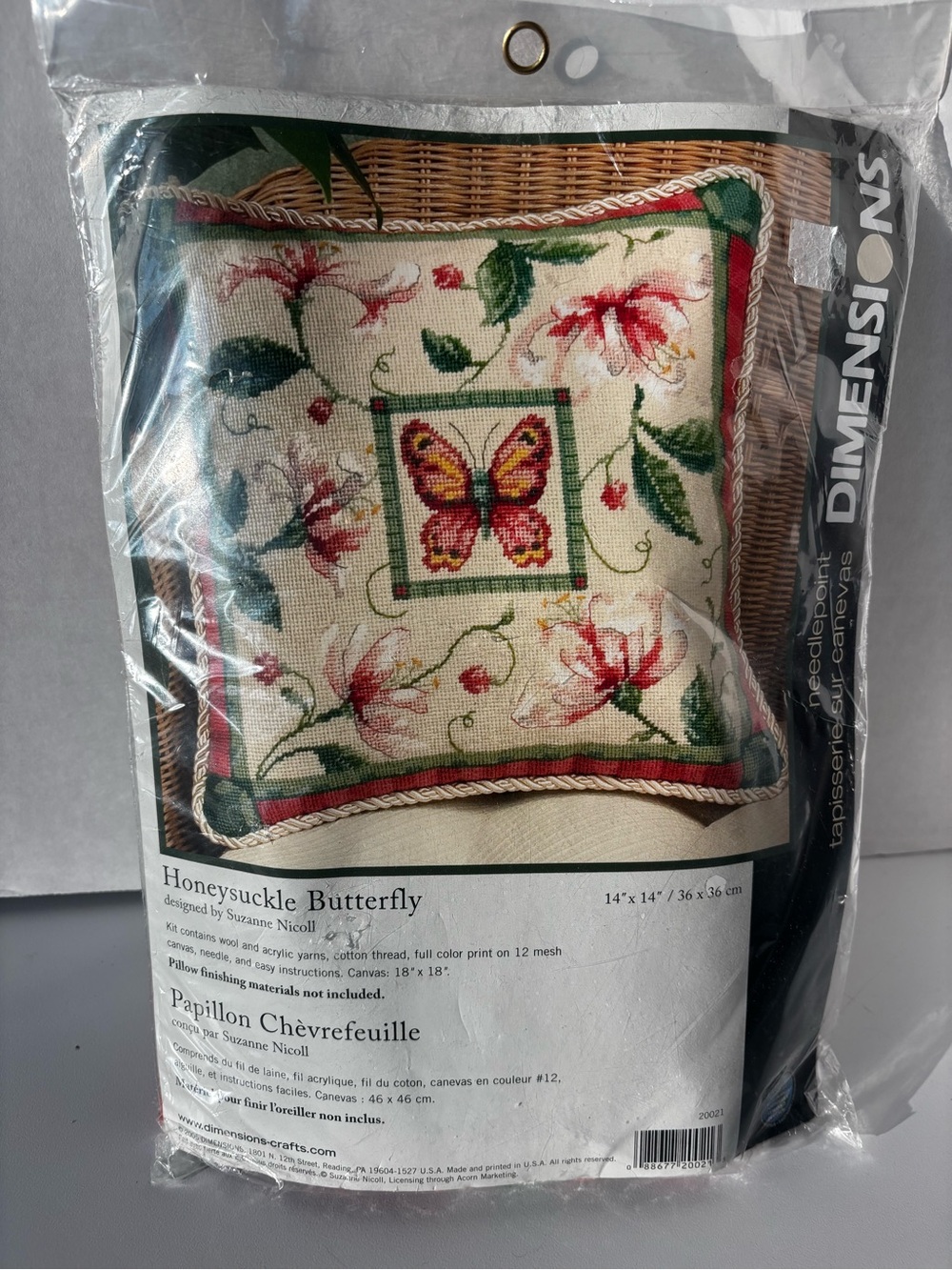New Dimensions Needlecrafts "Honeysuckle Butterfly" Needlepoint Kit